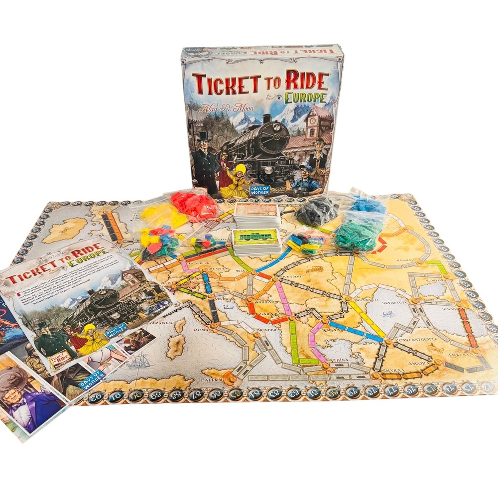 Days of Wonder Ticket to Ride Europe Board Game Alan R Moon Strategy Train Game